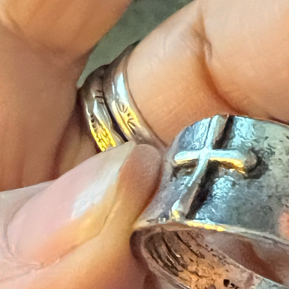 Silver Cross Ring - image 2